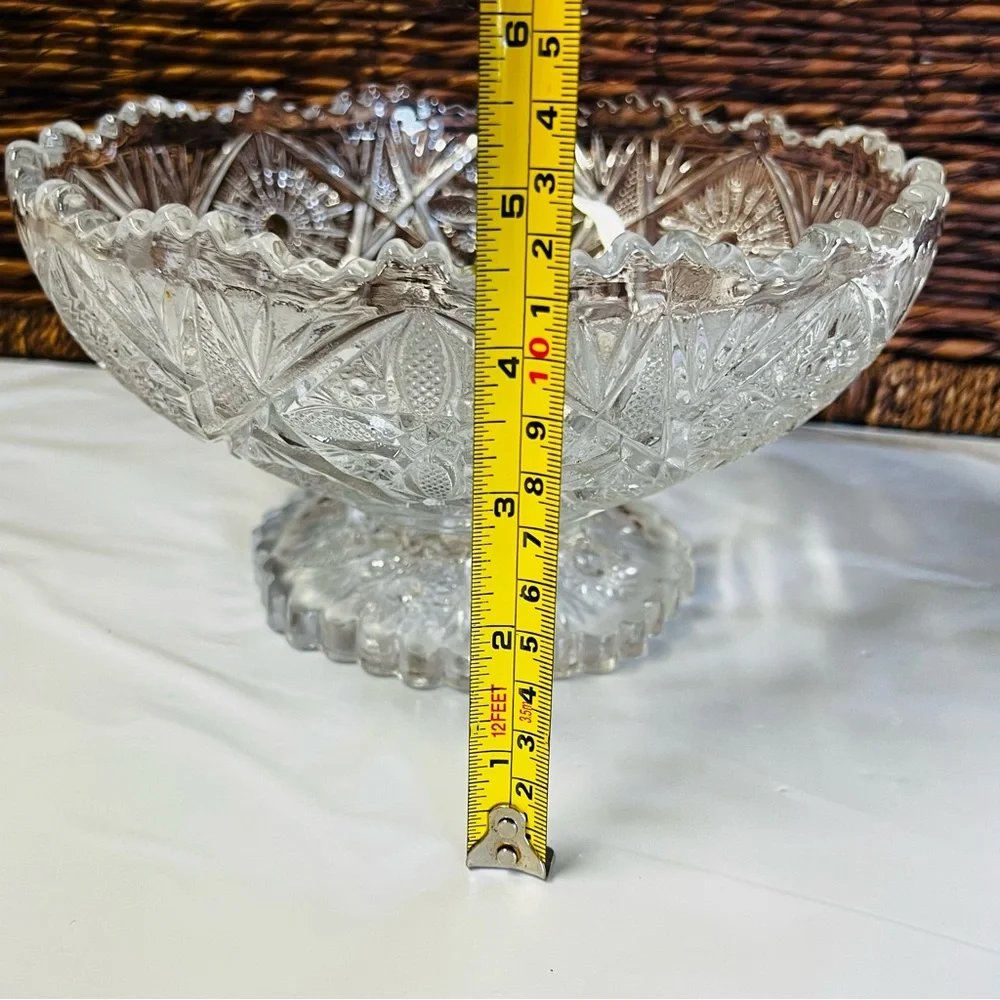Imperial Clear Glass Pedestal Bowl Vintage